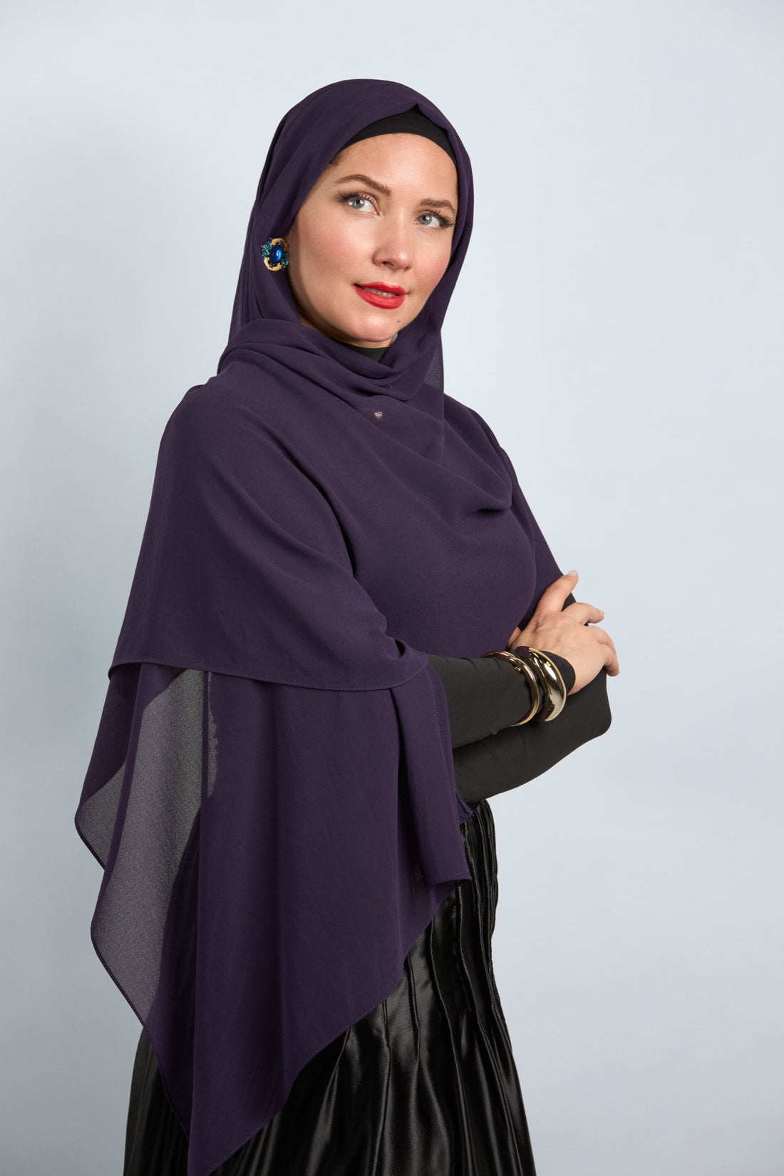 Premium Chiffon Hijab Royal Purple