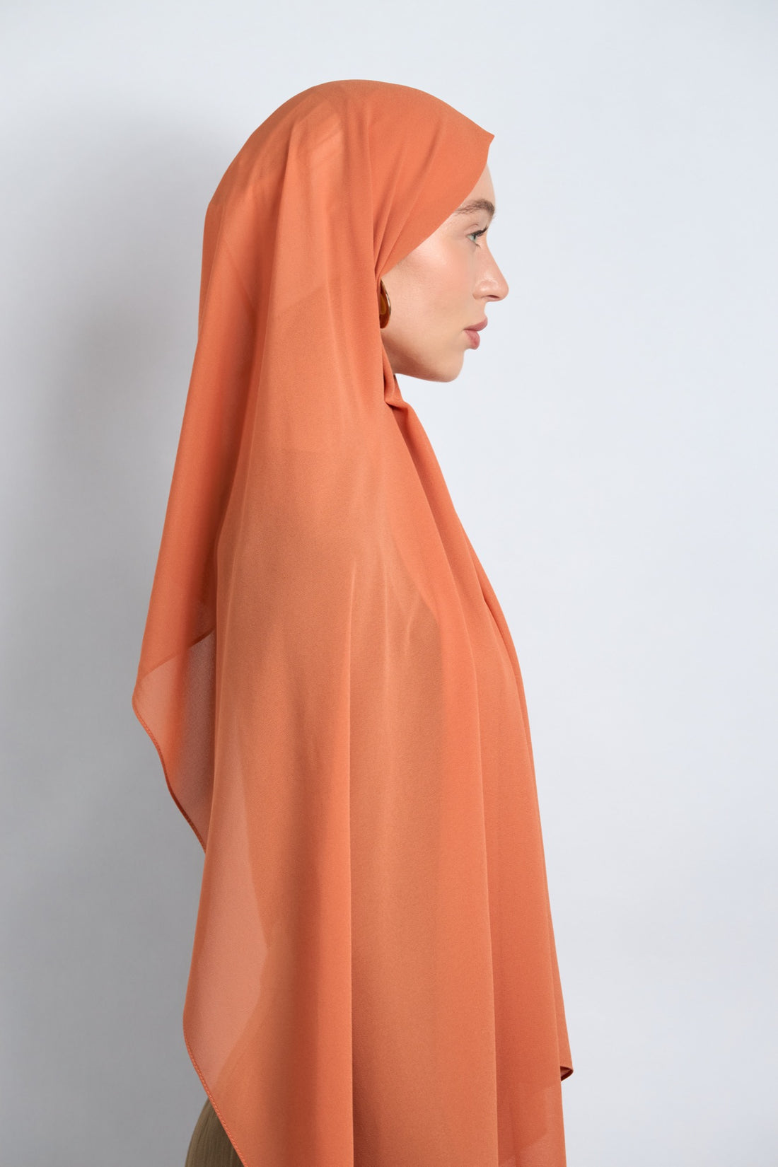 Premium Chiffon Hijab Coral Orange 