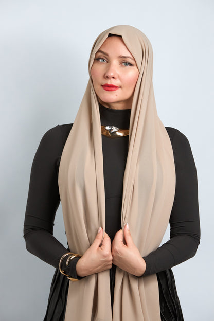 Premium Chiffon Hijab Brownish Khaki 