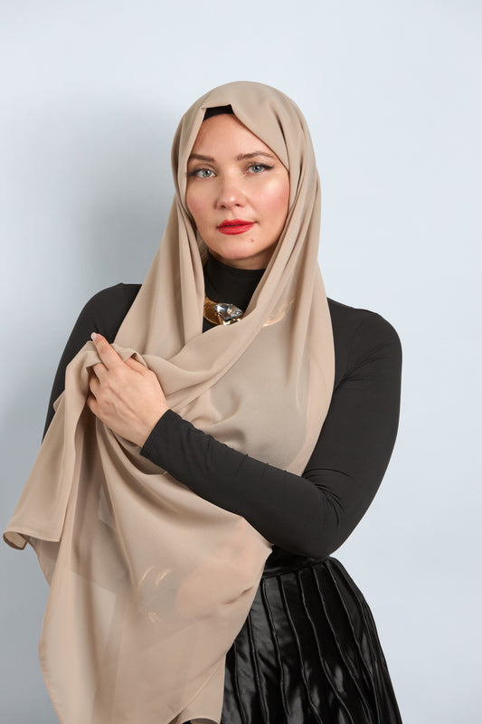 Premium Chiffon Brownish Kaki #28