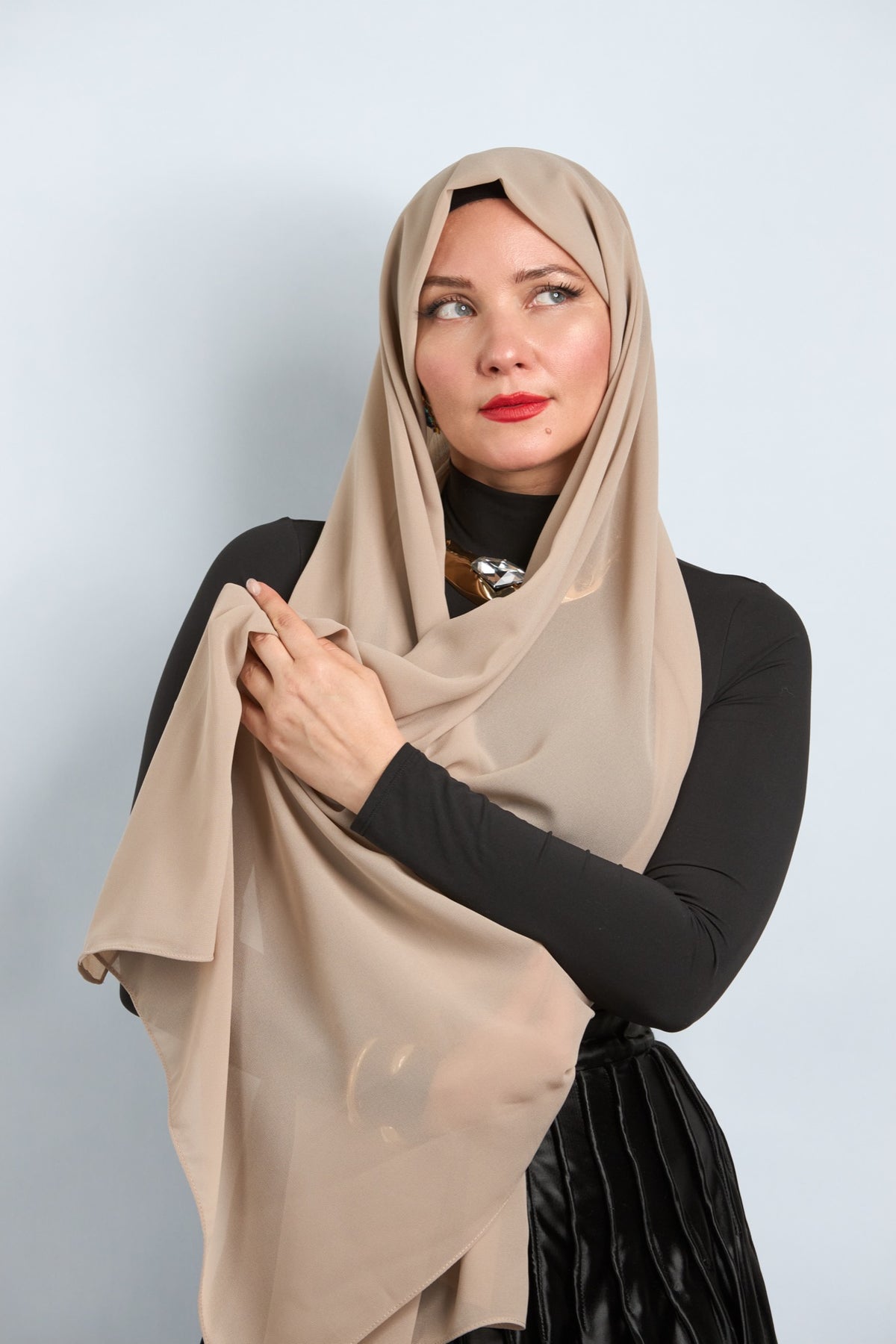 Premium Chiffon Hijab Brownish Khaki 