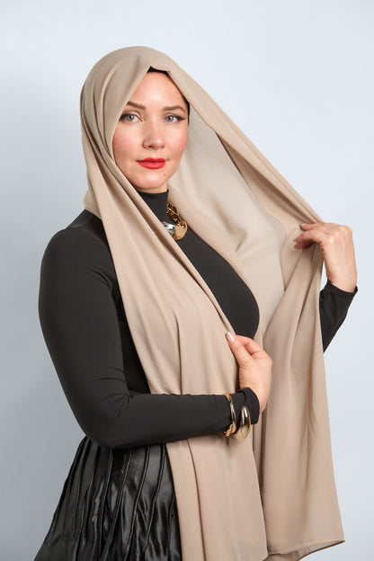 Premium Chiffon Hijab Brownish Khaki 