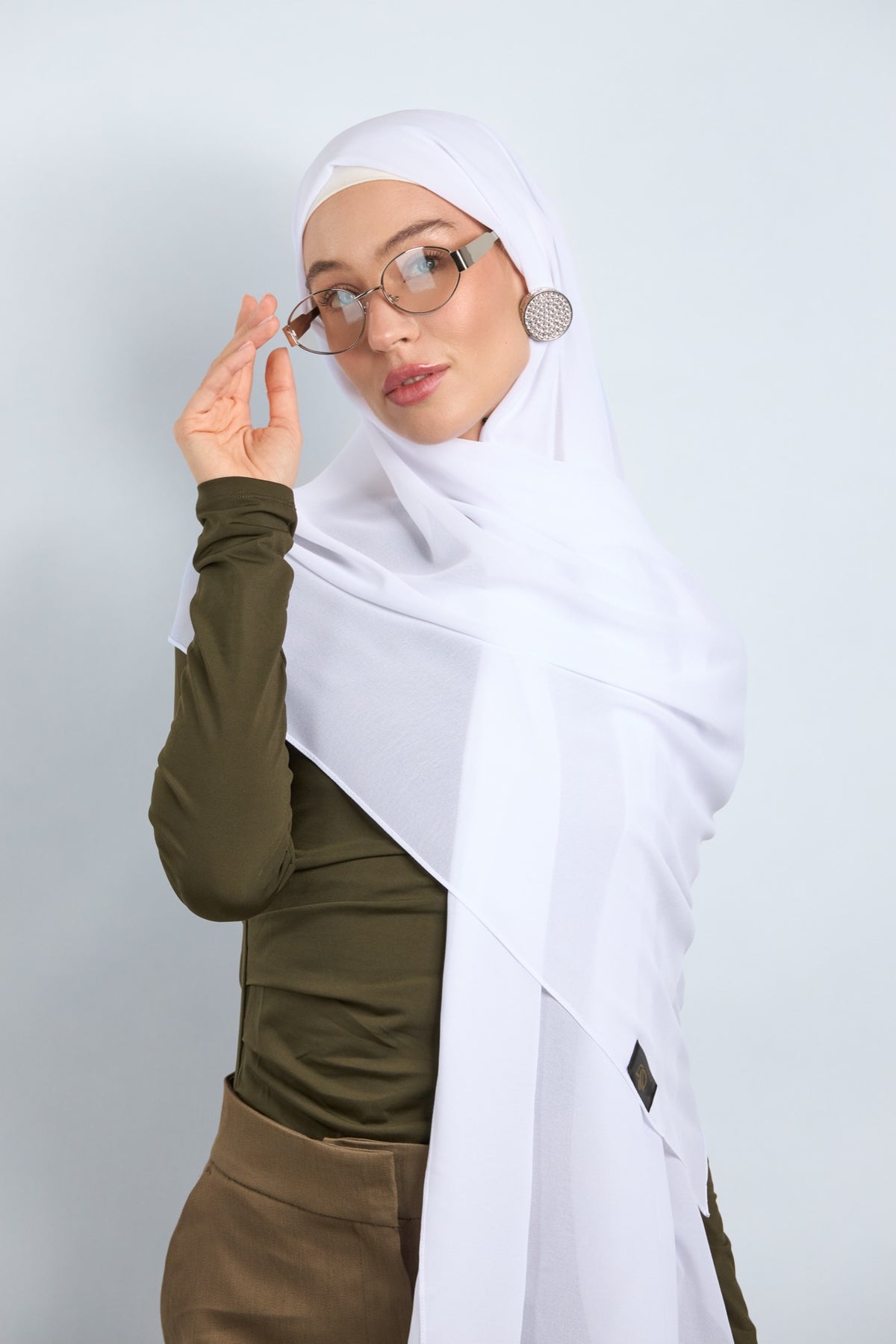 Premium Chiffon Hijab White 