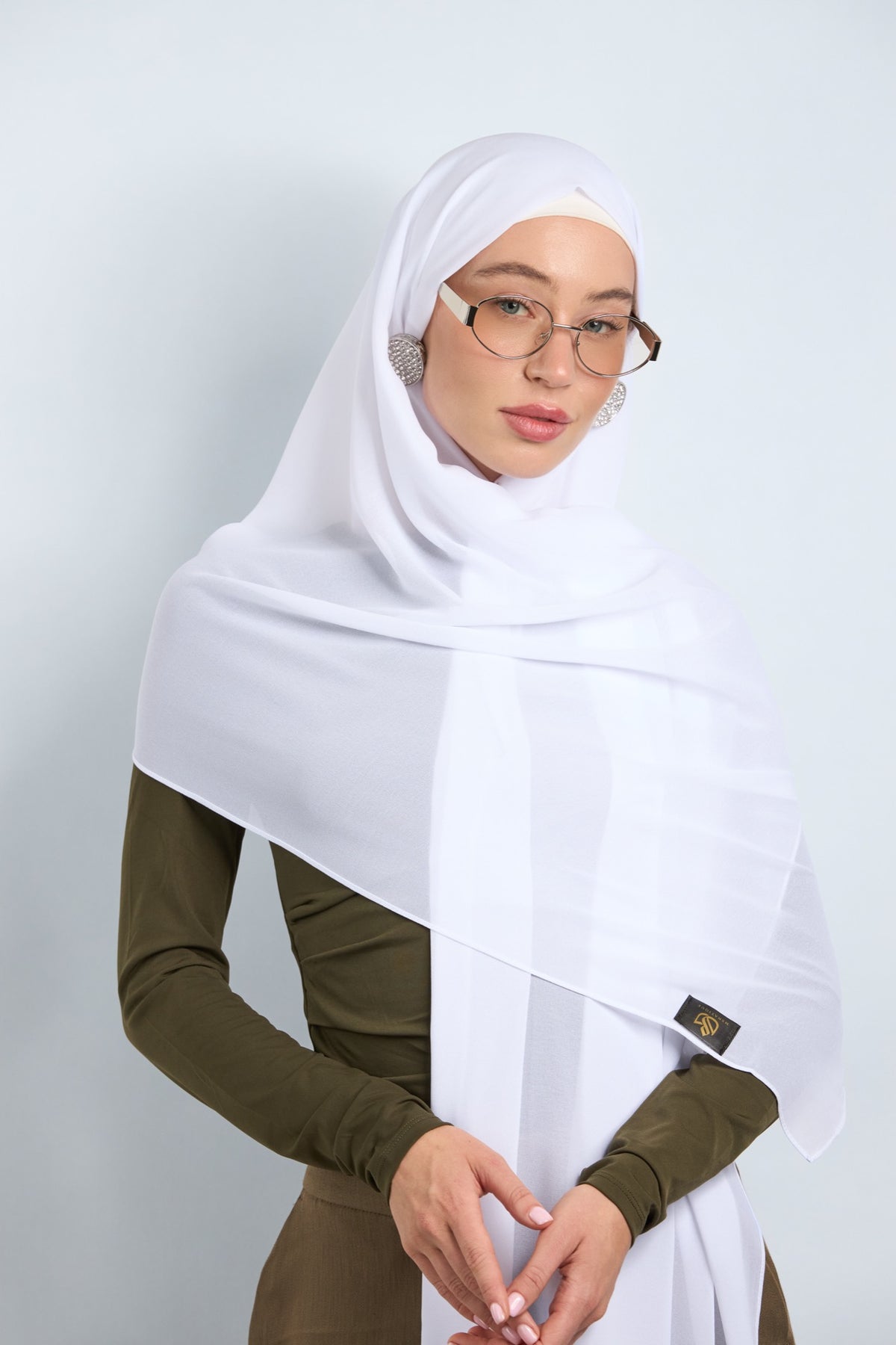 Premium Chiffon Hijab White 