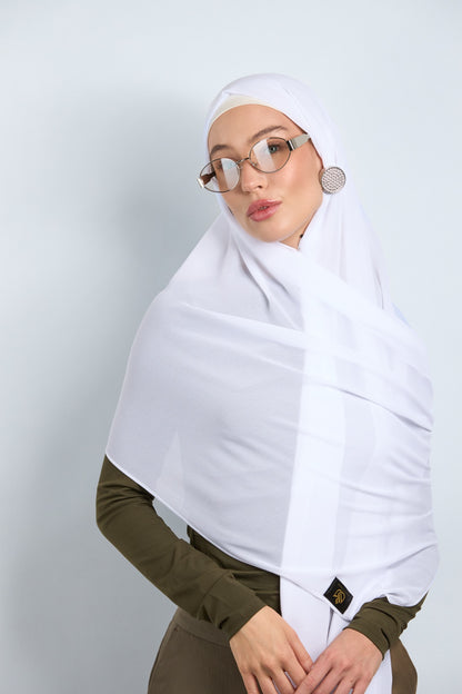 Premium Chiffon Hijab White 