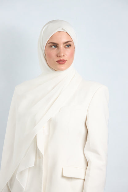 Premium Chiffon Hijab Off White 