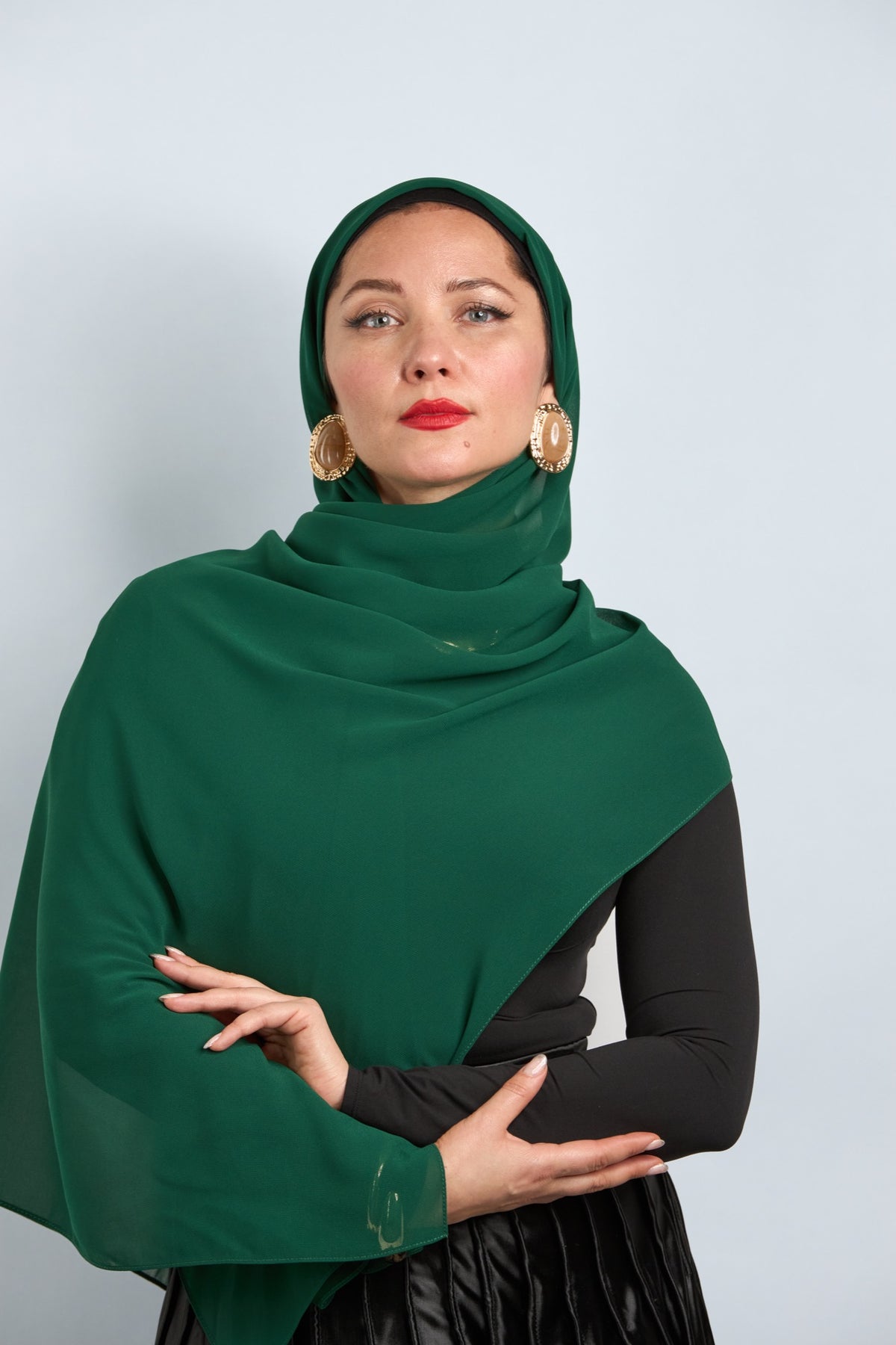 Premium Chiffon Hijab Dark Green 
