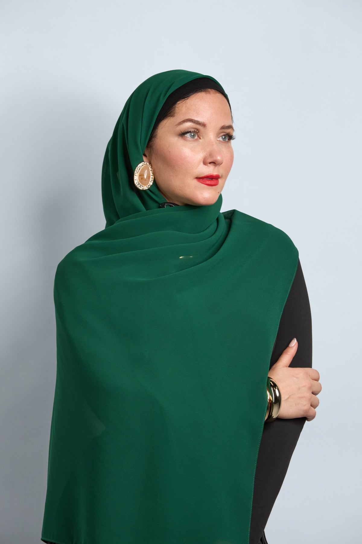 Premium Chiffon Hijab Dark Green 