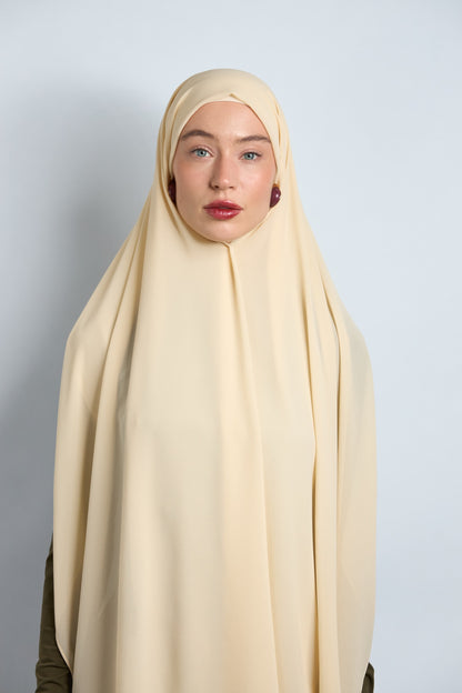 Premium Chiffon Hijab Bone Beige 