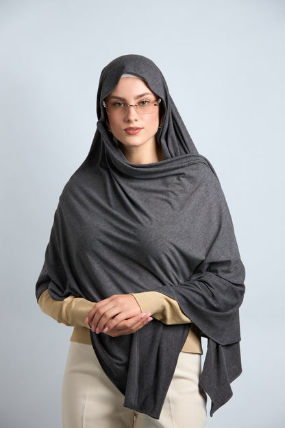 Premium Cotton Jersey Hijab Dark Gray 
