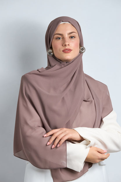Premium Chiffon Hijab Brownish Gray 