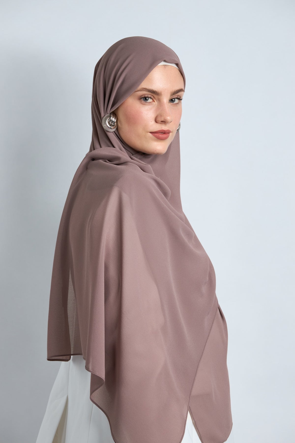 Premium Chiffon Hijab Brownish Gray 
