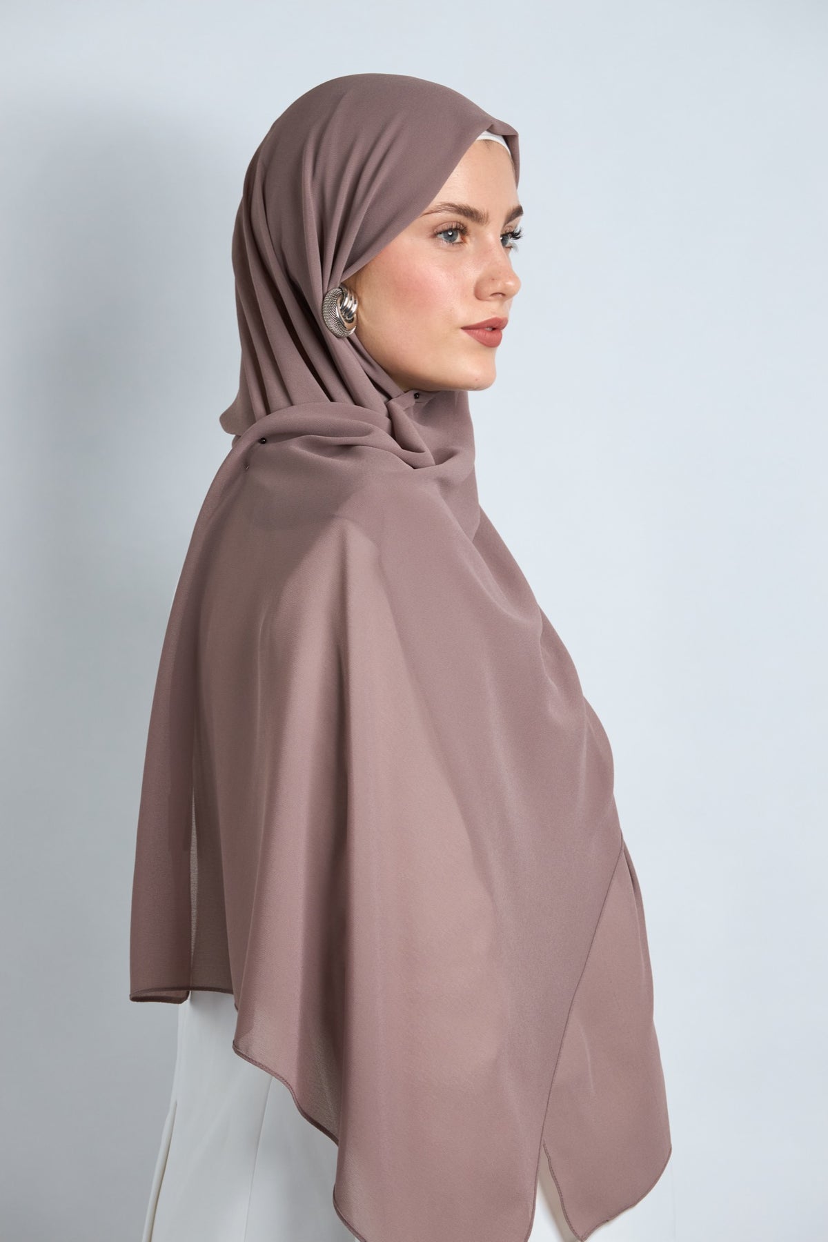 Premium Chiffon Hijab Brownish Gray 