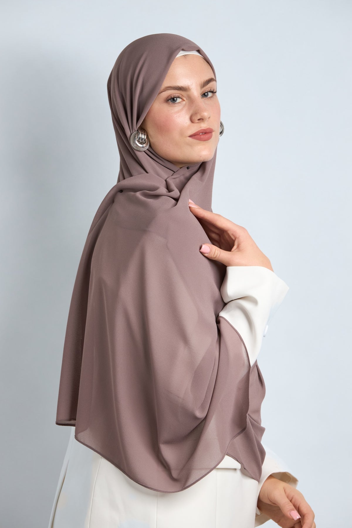 Premium Chiffon Hijab Brownish Gray 