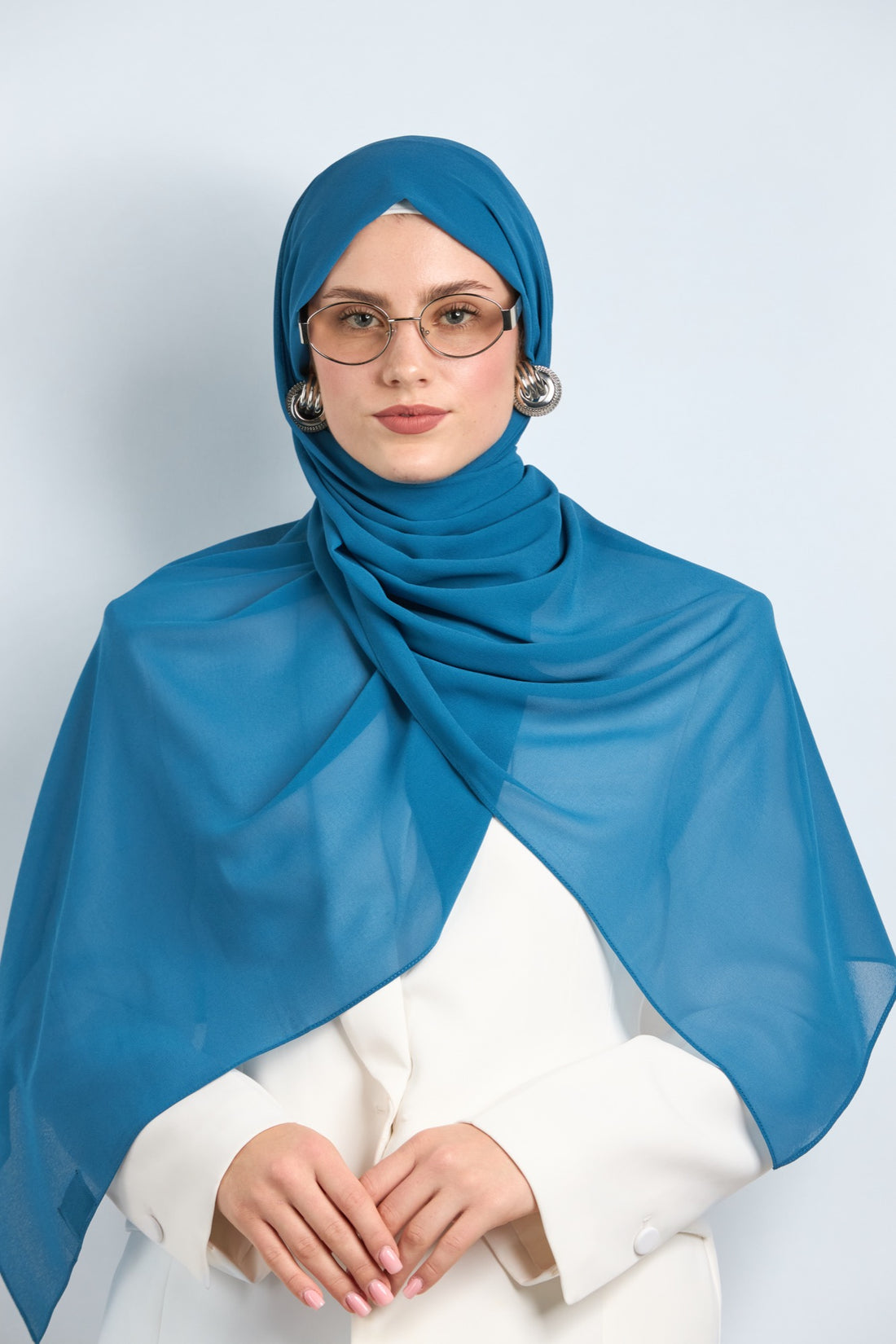 Premium Chiffon Hijab Ocean Blue 