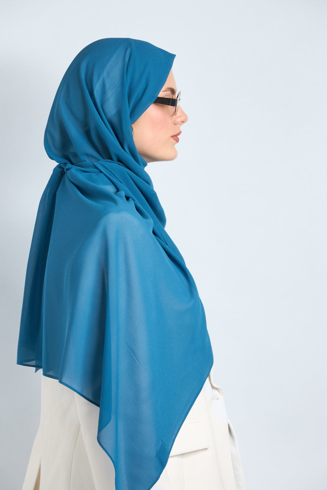 Premium Chiffon Hijab Ocean Blue 