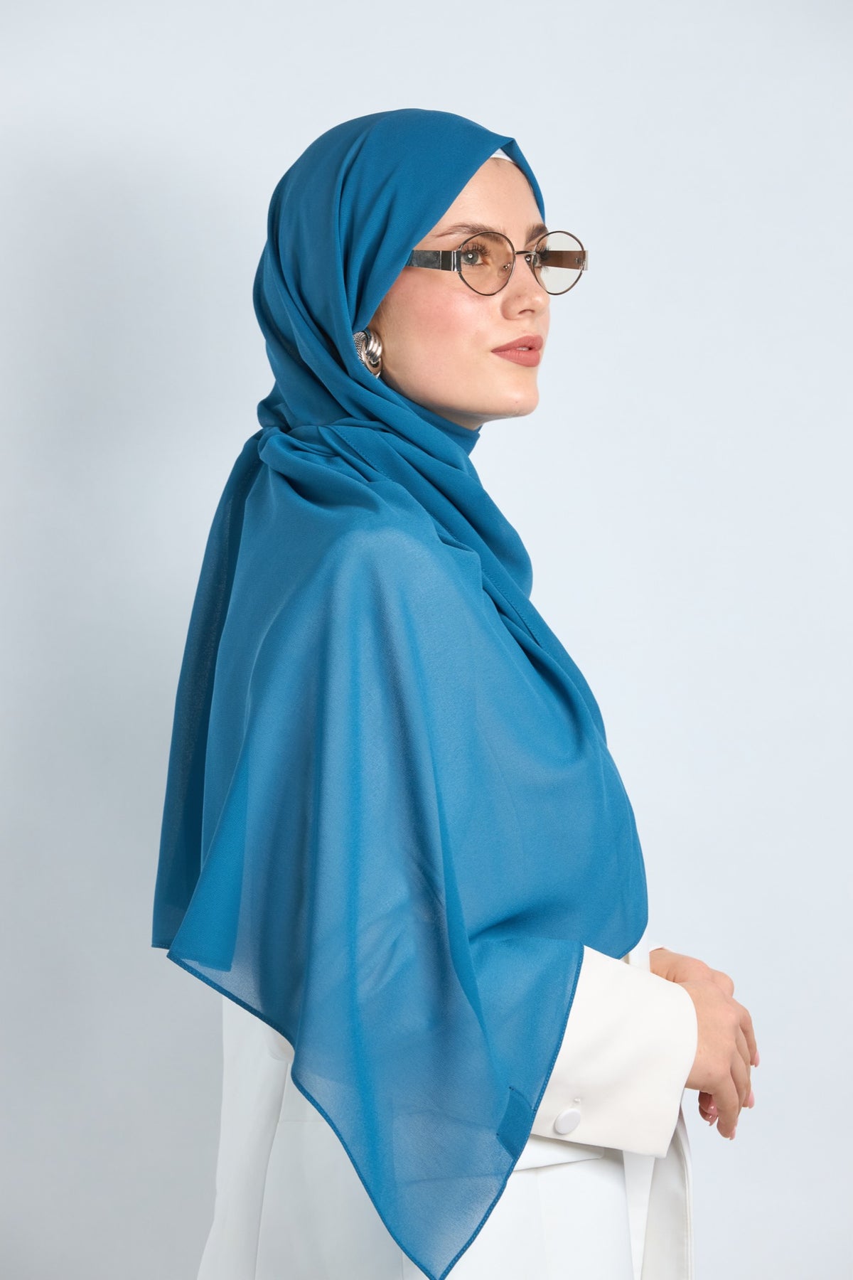 Premium Chiffon Hijab Ocean Blue 
