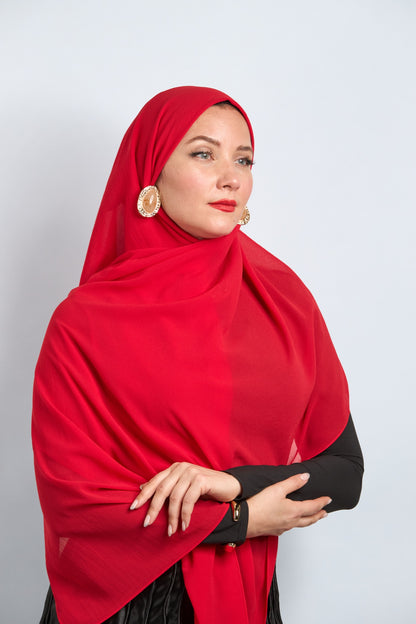 Premium Chiffon Hijab Light Red 