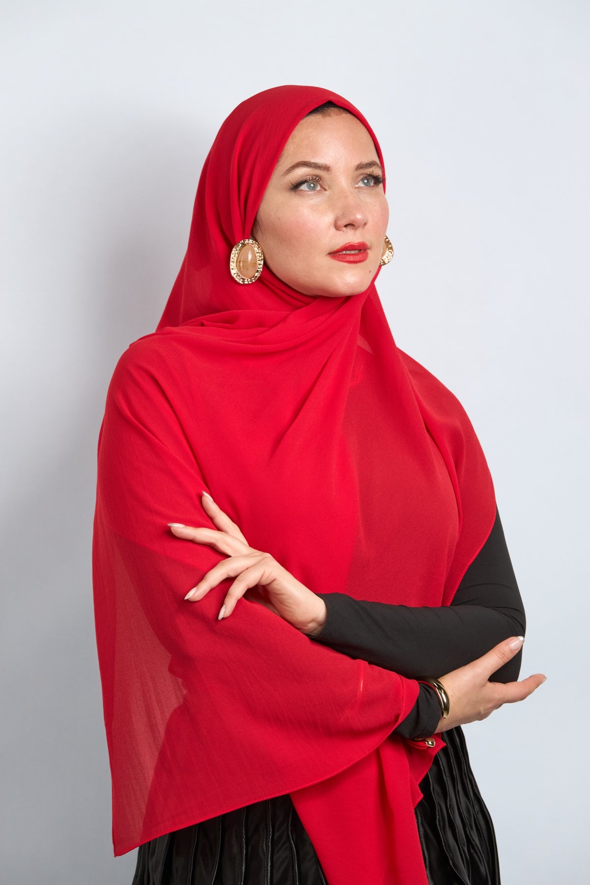 Premium Chiffon Hijab Light Red 