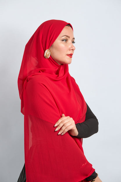 Premium Chiffon Hijab Light Red 