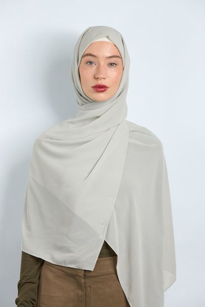 Premium Chiffon Hijab Greenish Gray 