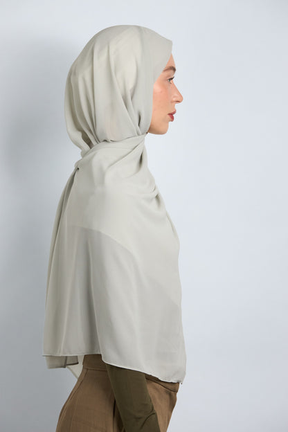 Premium Chiffon Hijab Greenish Gray 