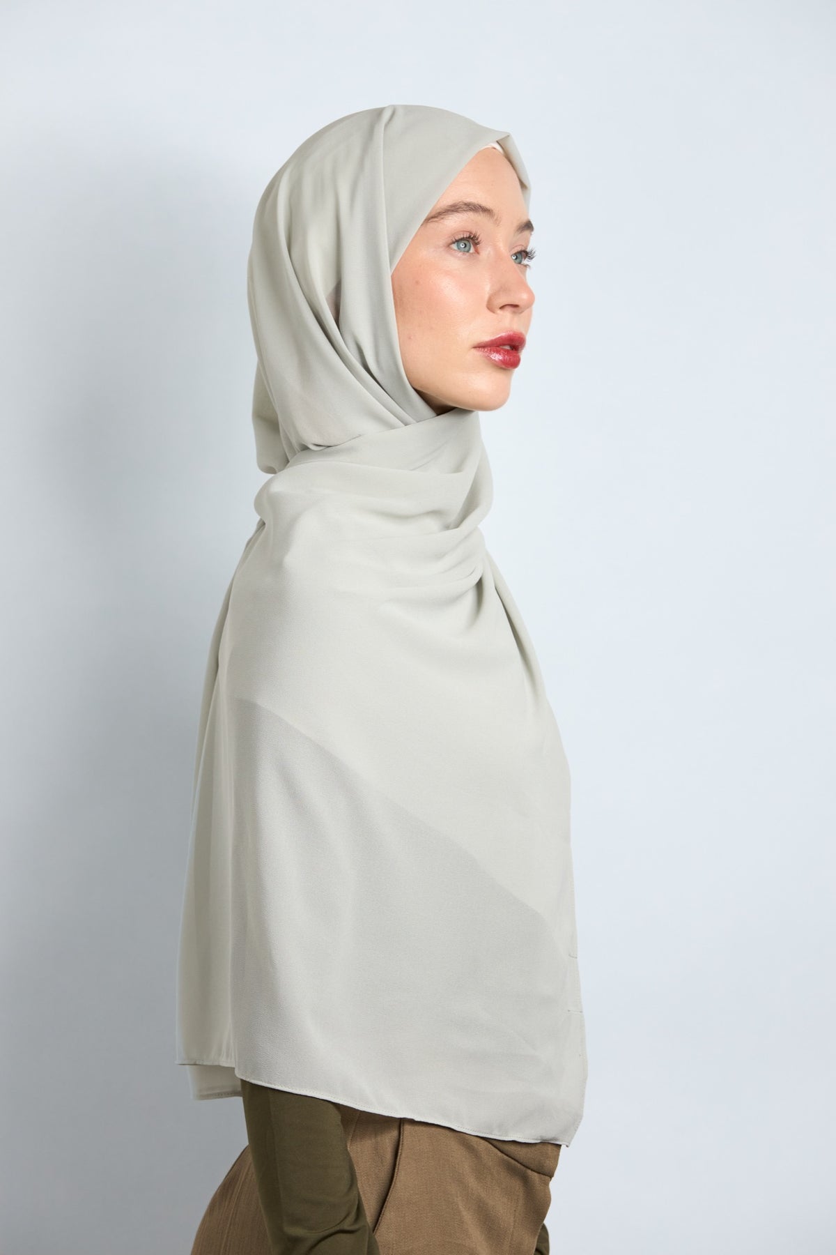 Premium Chiffon Hijab Greenish Gray 