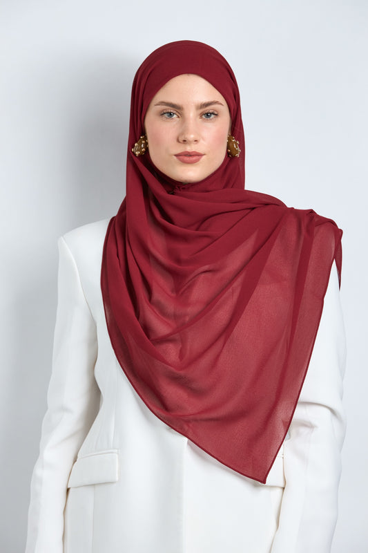 Premium Chiffon Tyrian Purple Red