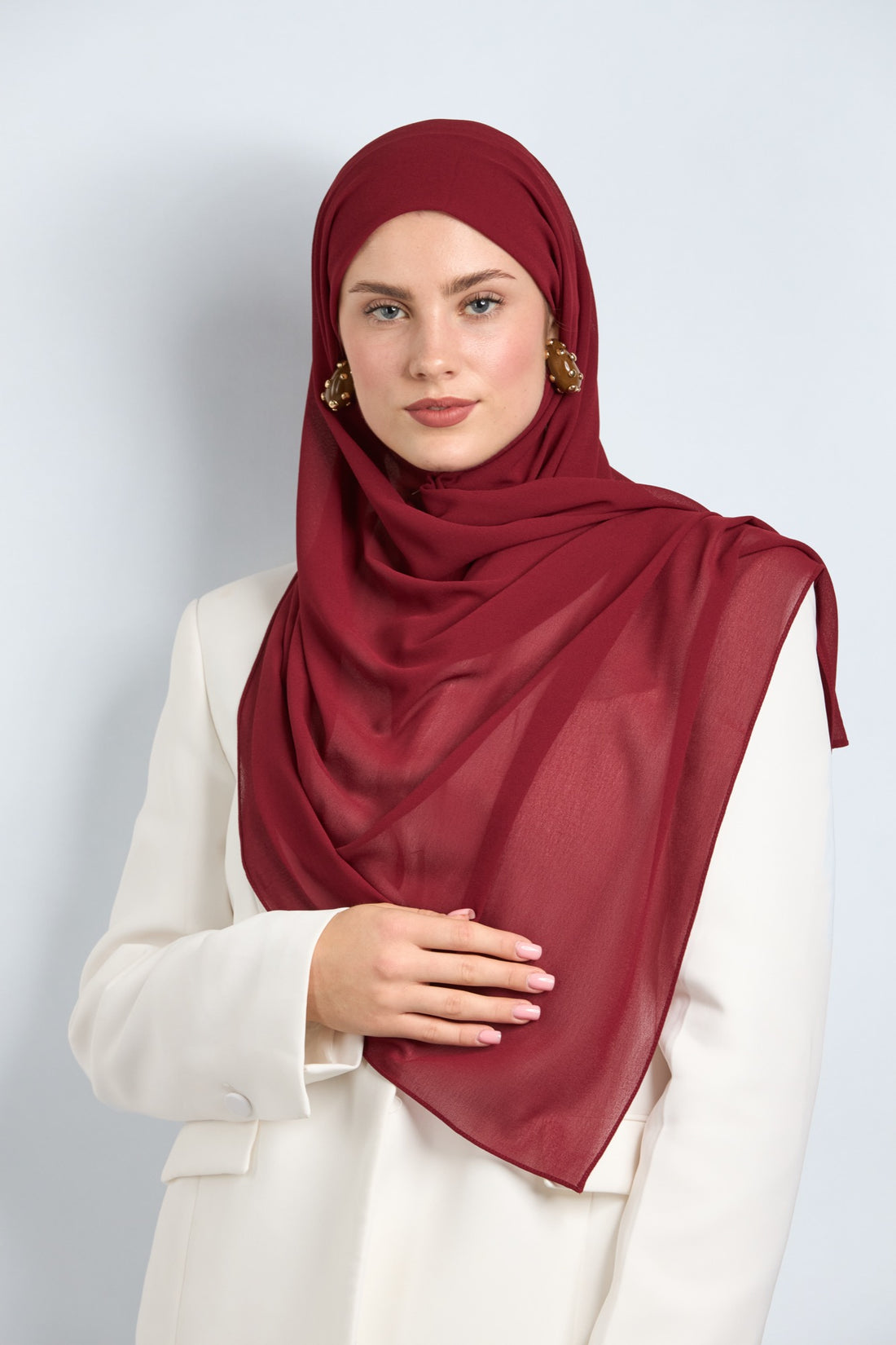 Premium Chiffon Hijab Tyrian Purple Red