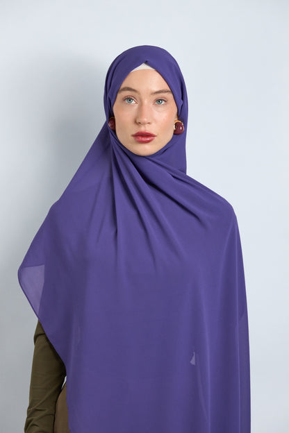 Premium Chiffon Hijab Grape Purple 