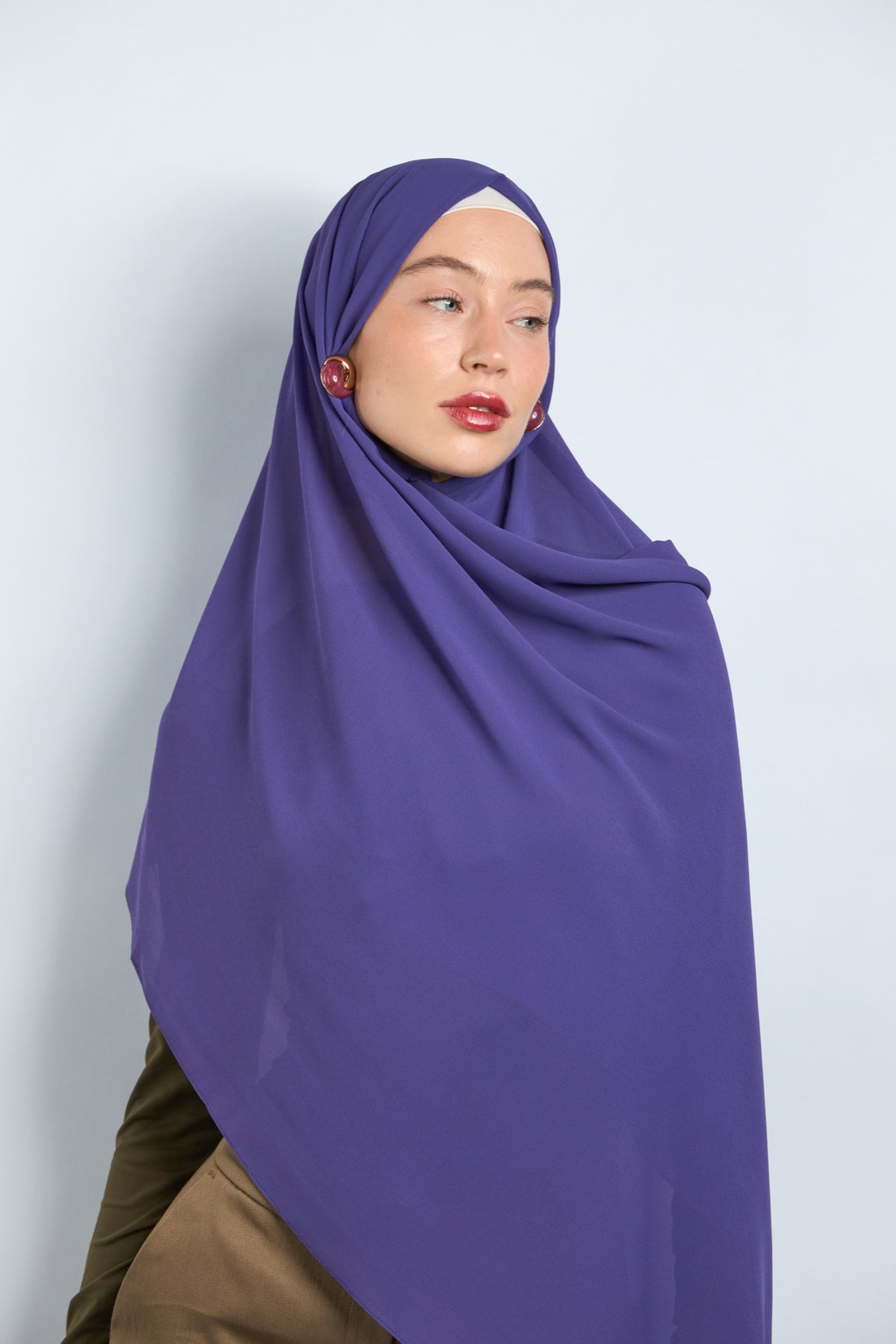 Premium Chiffon Hijab Grape Purple 