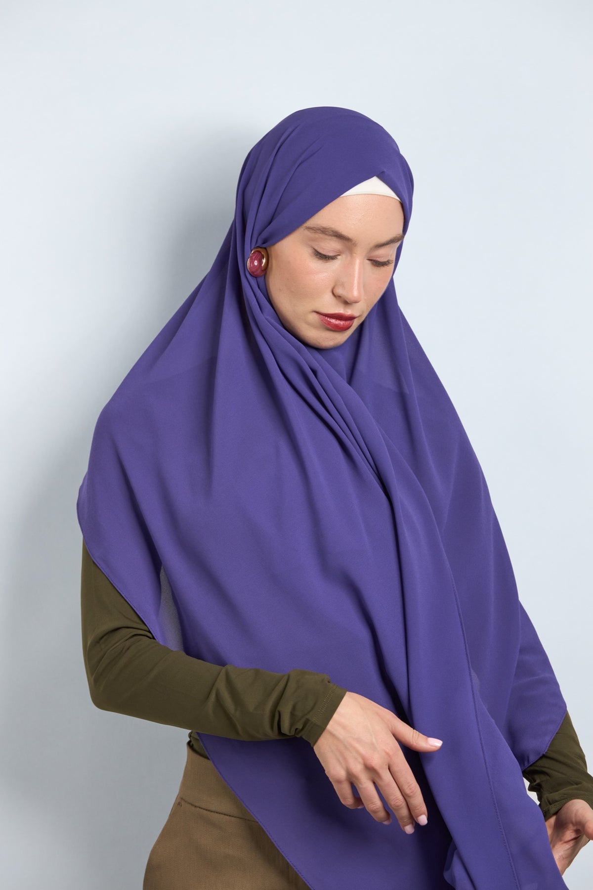 Premium Chiffon Hijab Grape Purple 