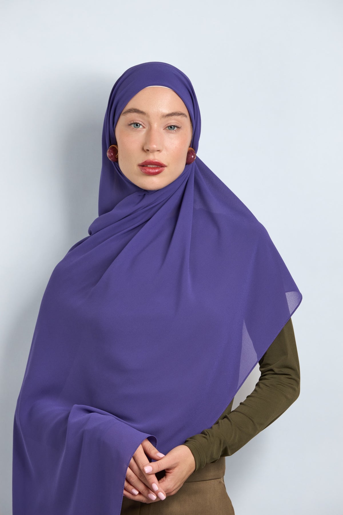 Premium Chiffon Hijab Grape Purple 