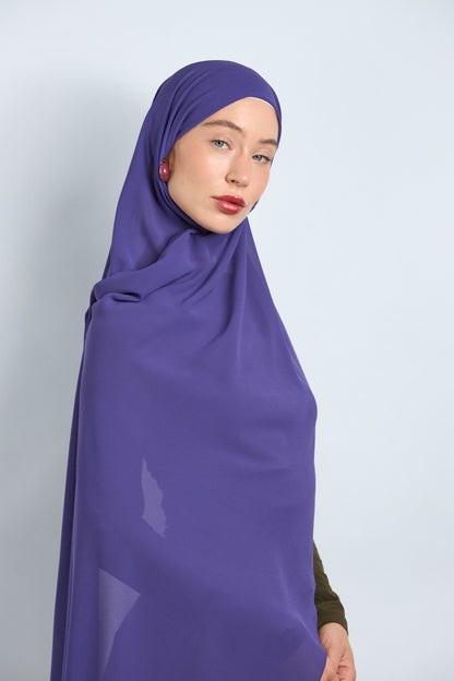 Premium Chiffon Hijab Grape Purple 