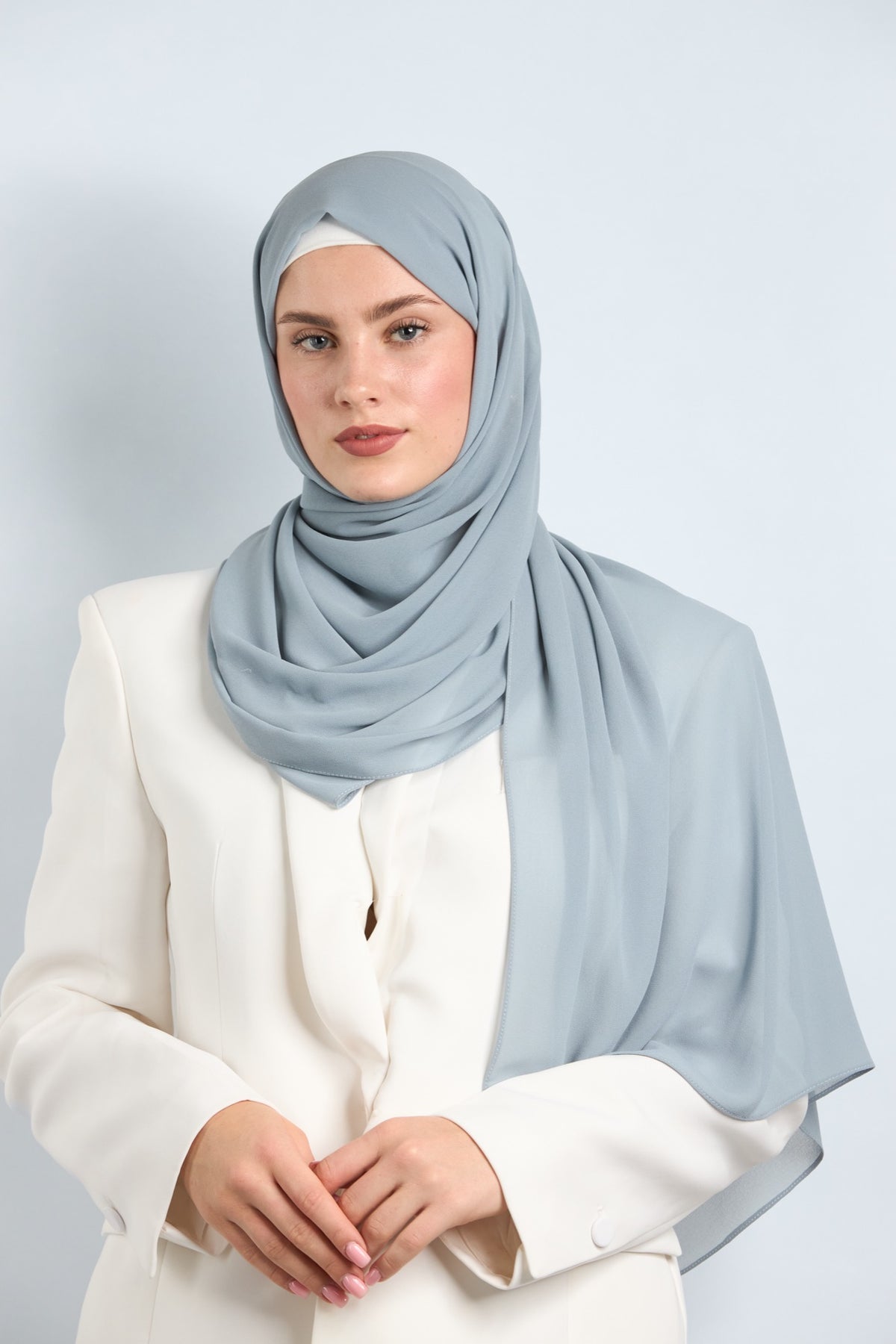 Premium Chiffon Hijab Gray 2 