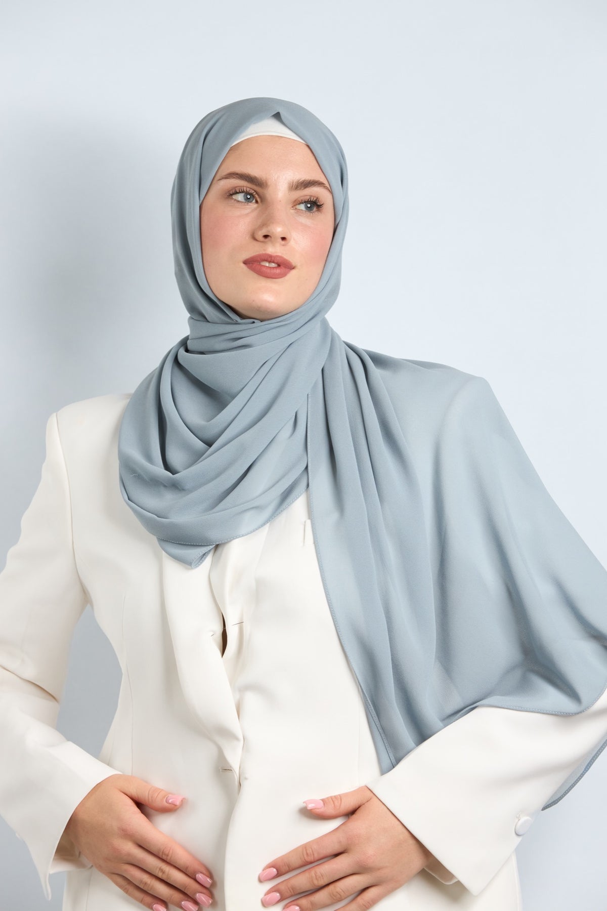 Premium Chiffon Hijab Gray 2 