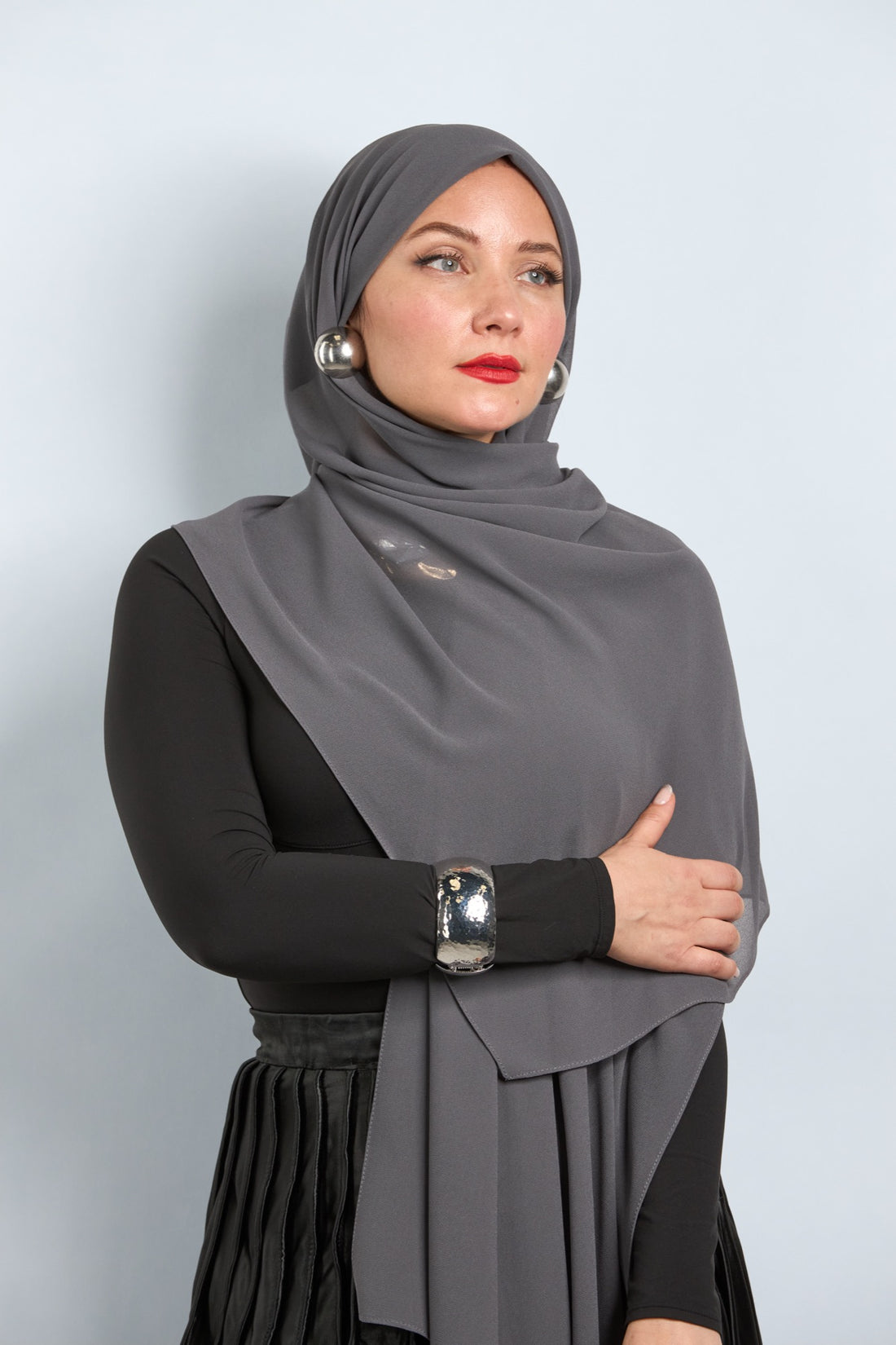 Premium Chiffon Hijab Thunder Gray 