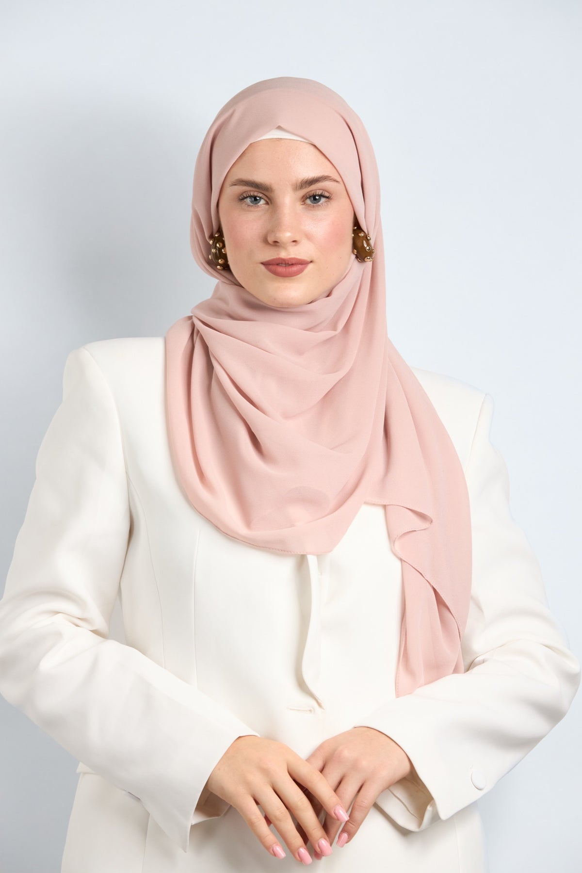 Premium Chiffon Hijab Light Peach 