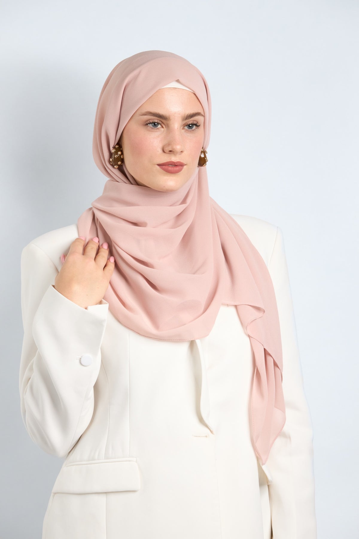 Premium Chiffon Hijab Light Peach 