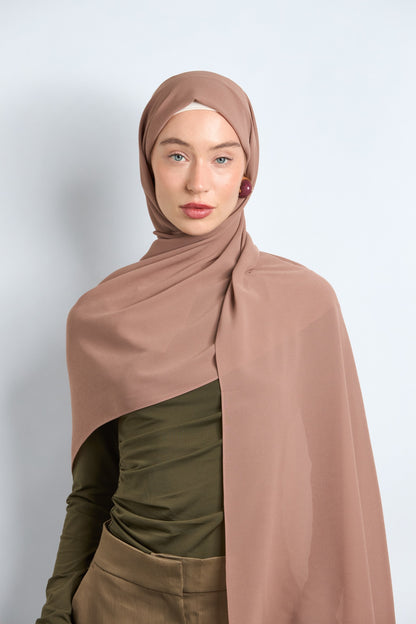 Premium Chiffon Hijab Brownish Beige 