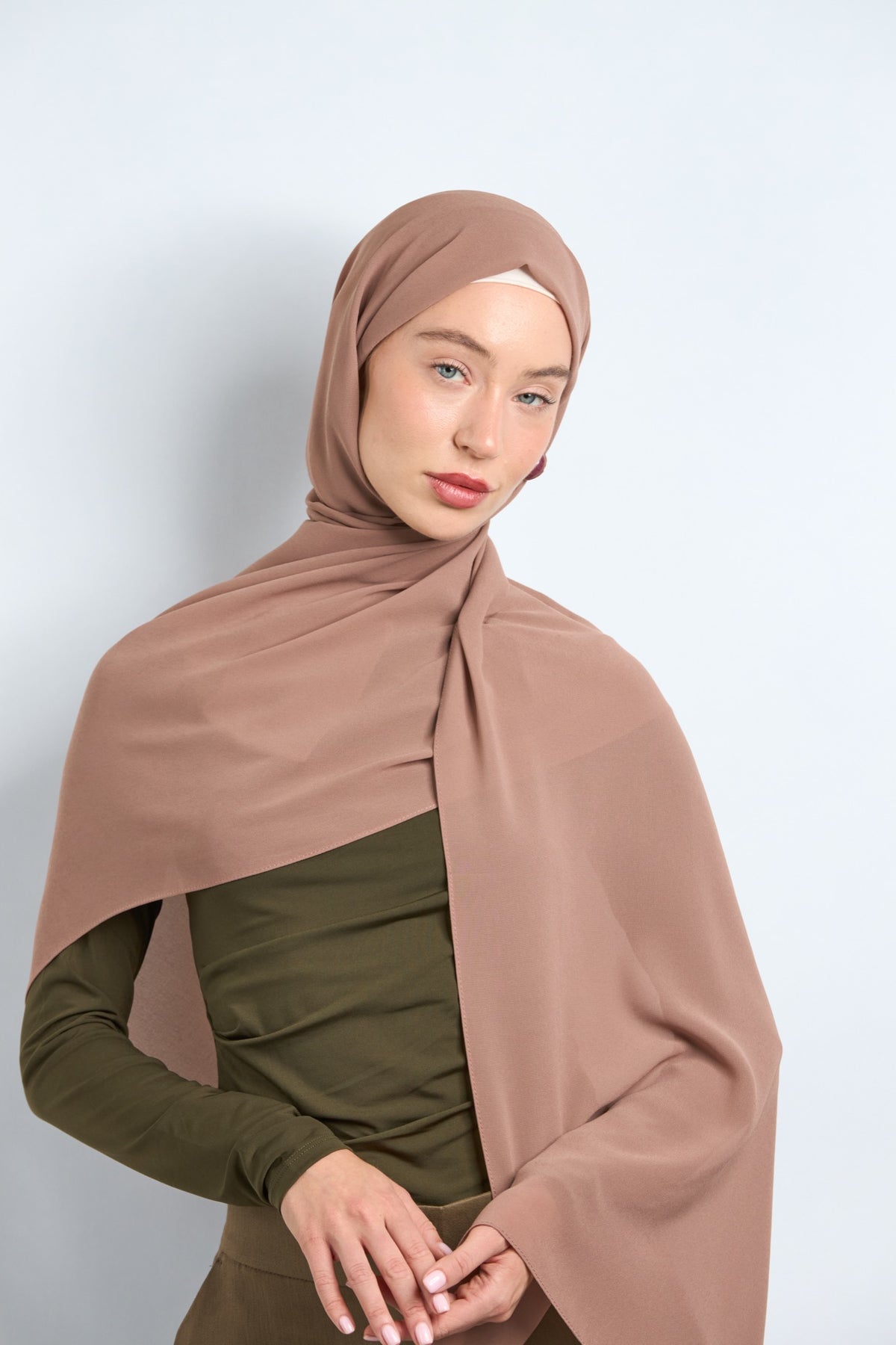 Premium Chiffon Hijab Brownish Beige 
