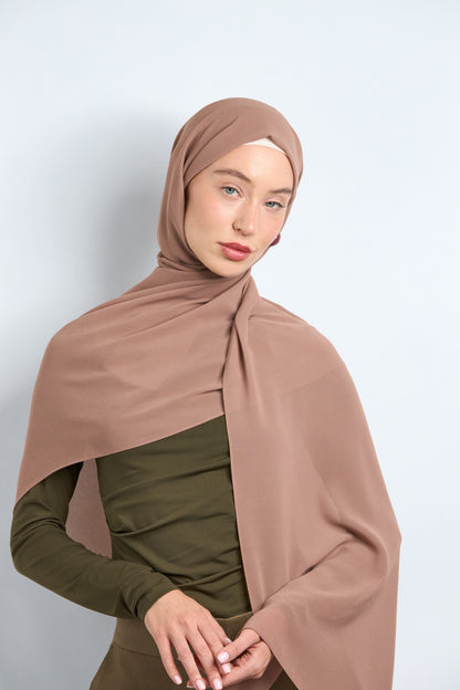 Premium Chiffon Hijab Brownish Beige 