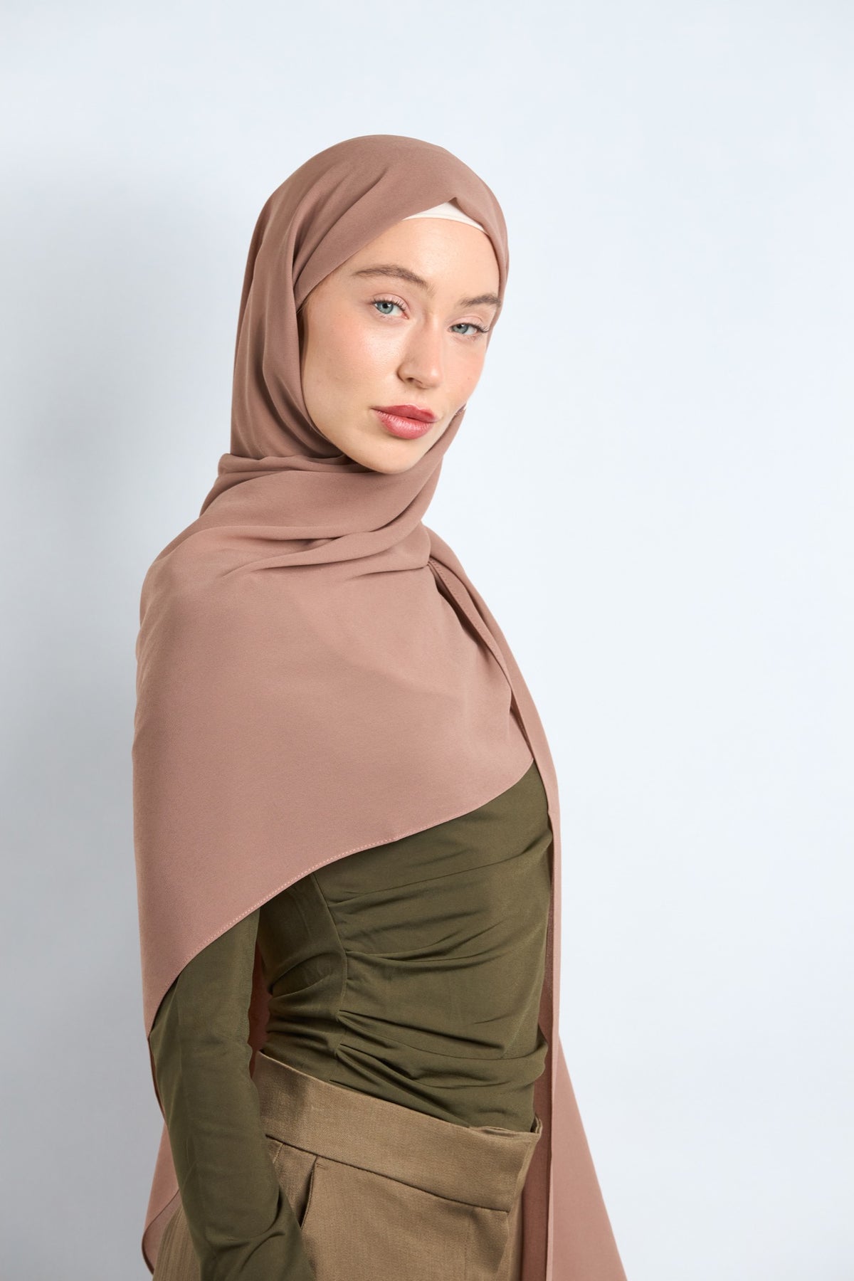 Premium Chiffon Hijab Brownish Beige 