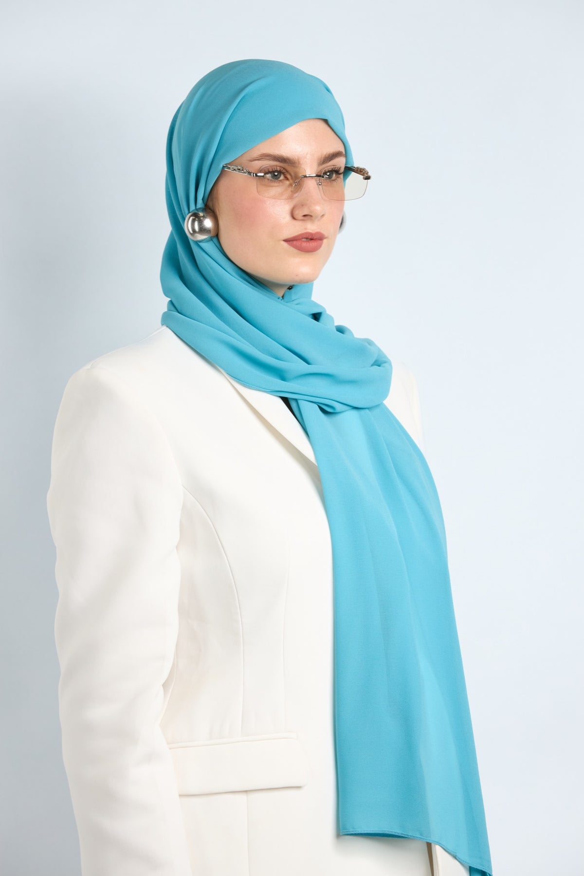 Premium Chiffon Hijab Powder Blue 