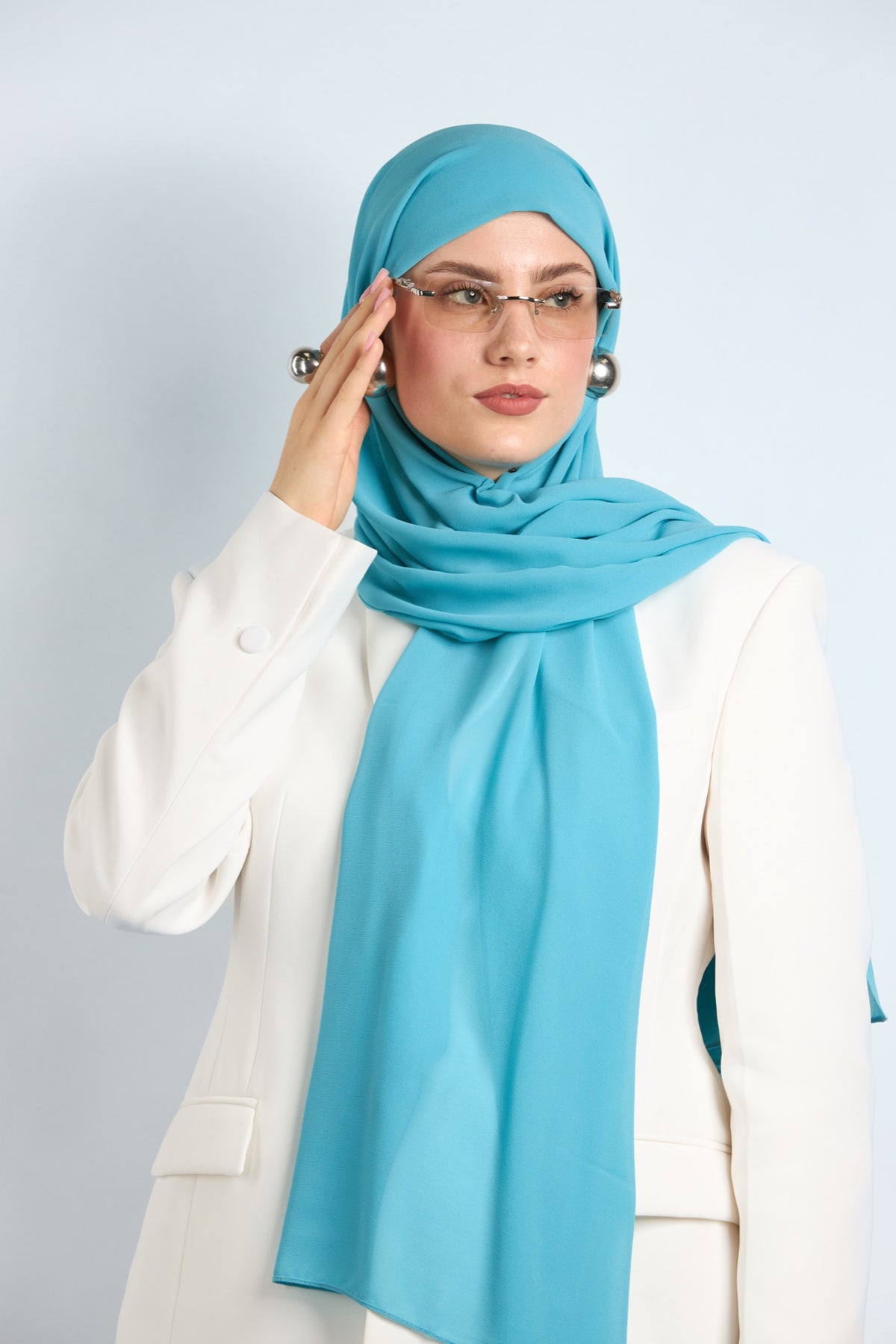Premium Chiffon Hijab Powder Blue 