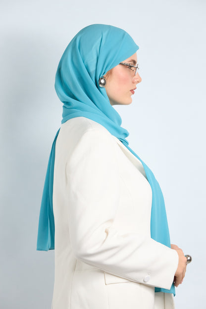 Premium Chiffon Hijab Powder Blue 