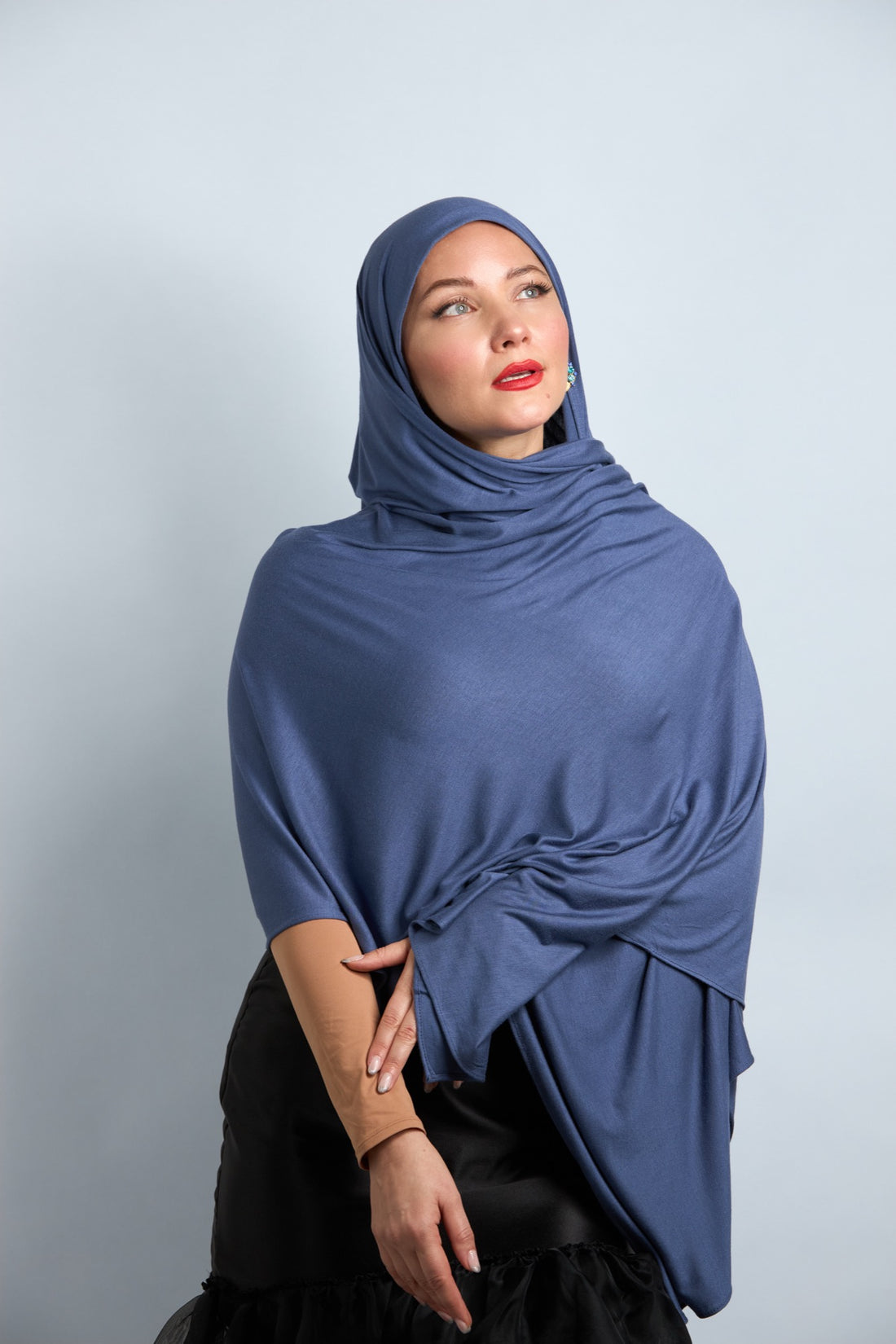 Premium Cotton Jersey Hijab Petroleum Blue 