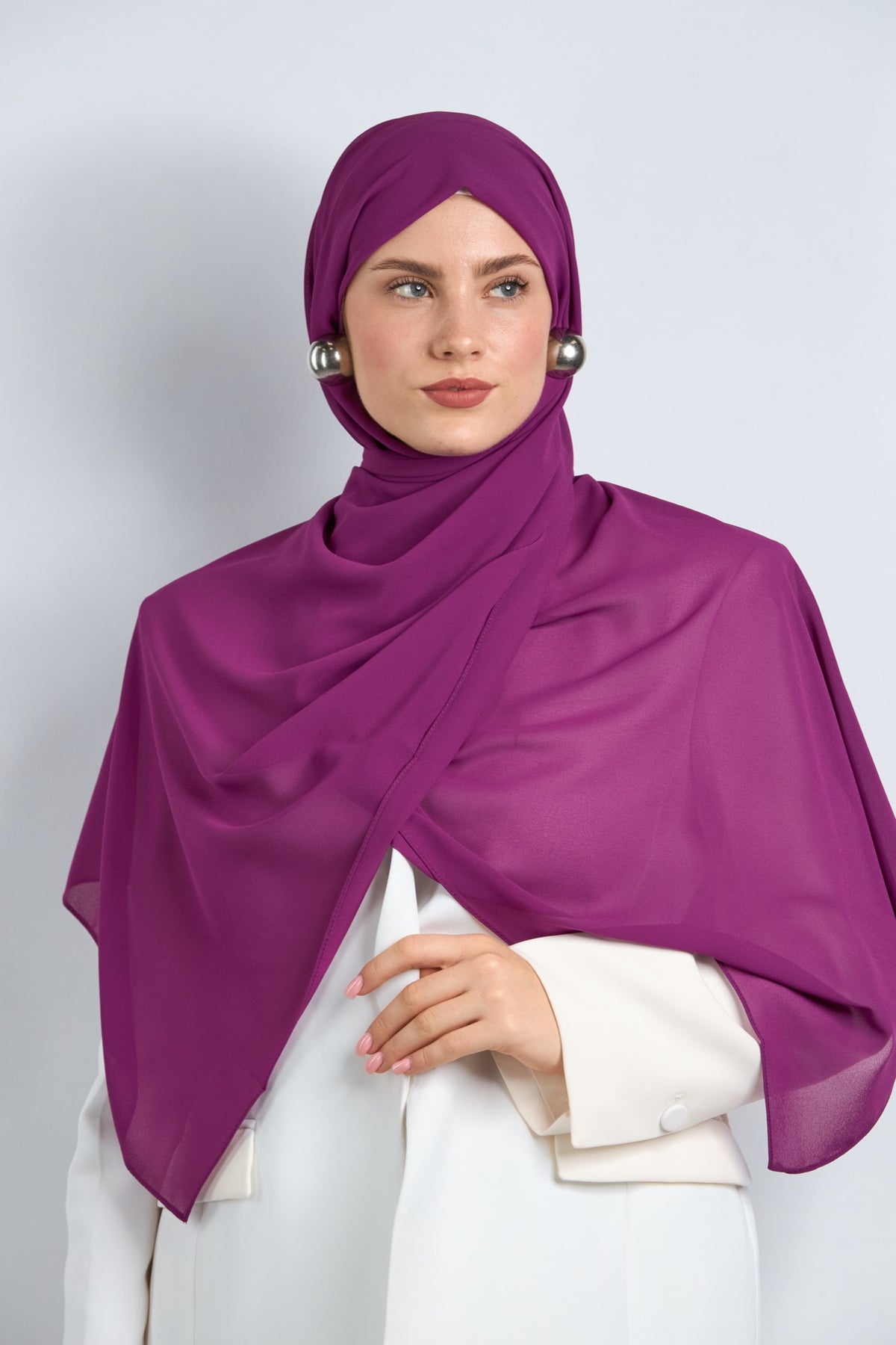 Premium Chiffon Hijab Purple 2 