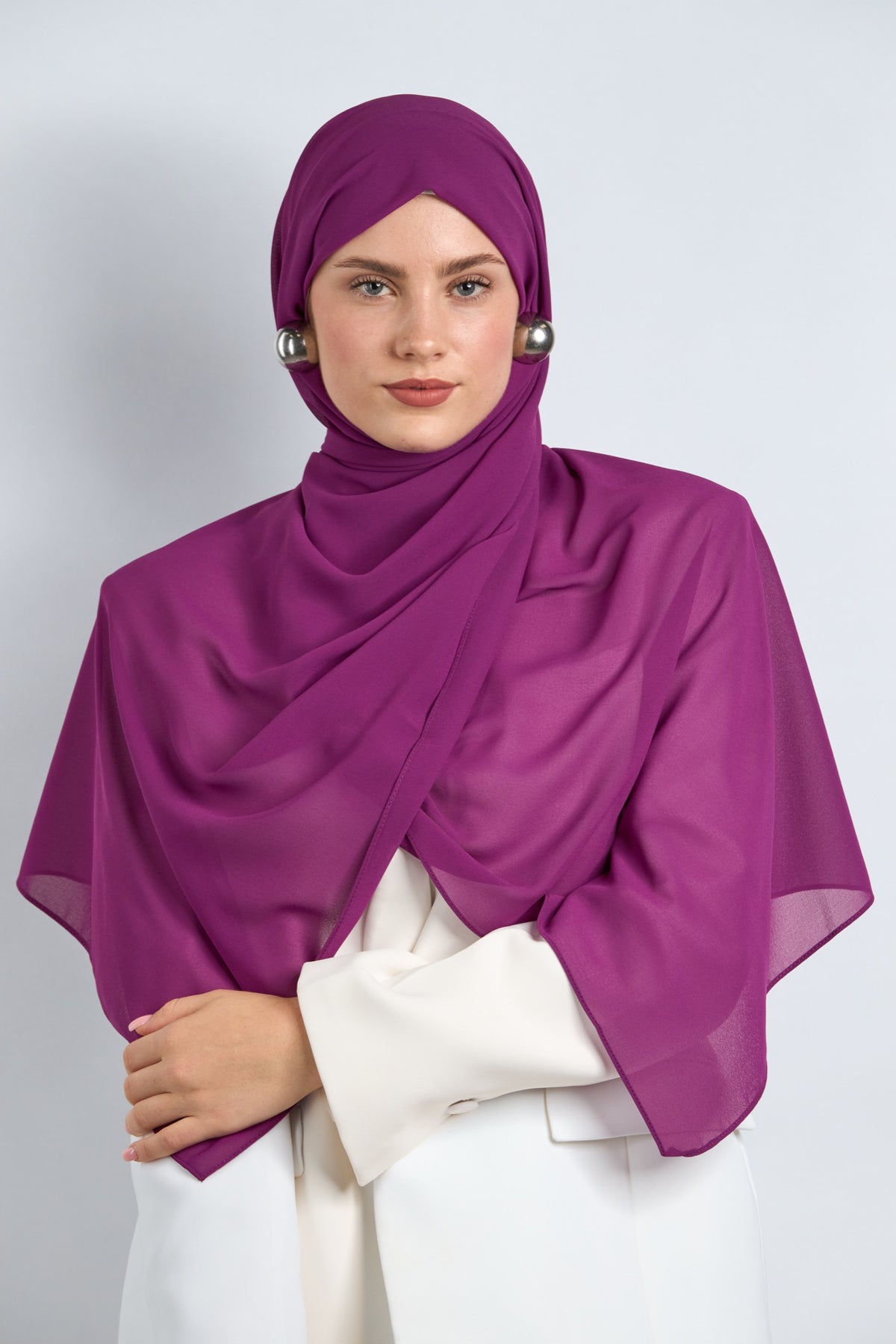 Premium Chiffon Hijab Purple 2 