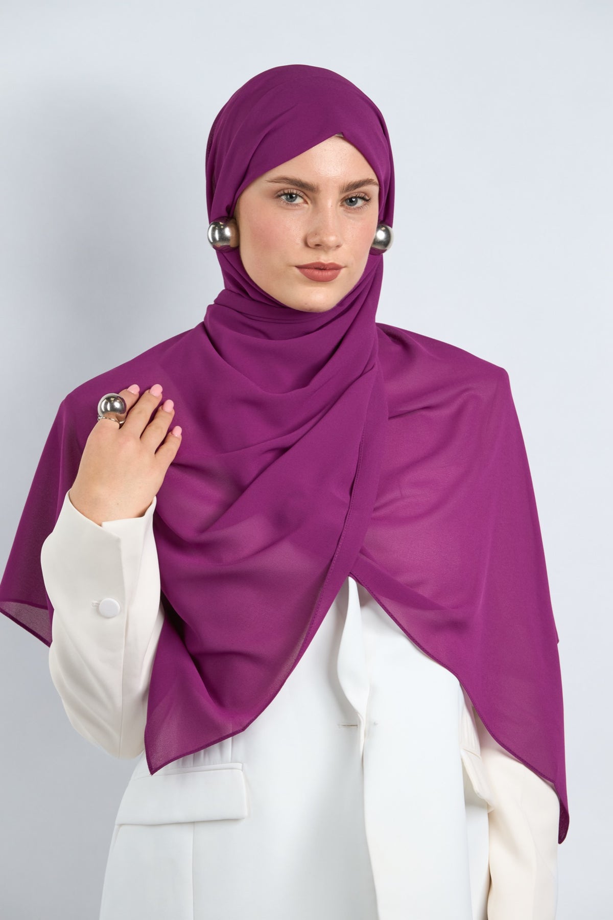 Premium Chiffon Hijab Purple 2 